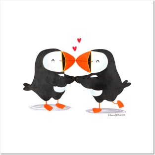 Puffins in love Posters and Art